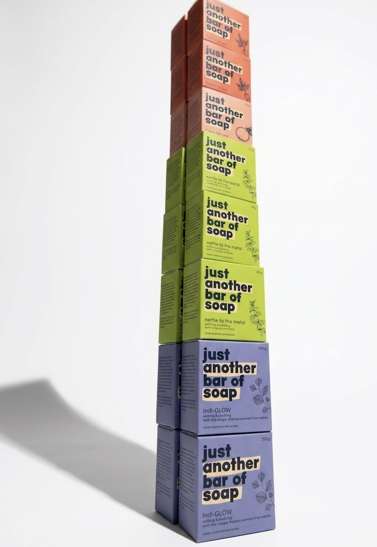 Full soap range stacked in tower formation